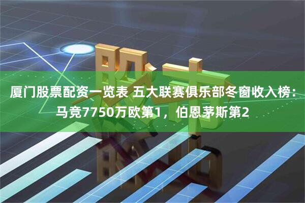 厦门股票配资一览表 五大联赛俱乐部冬窗收入榜:马竞7750万欧第1,伯恩茅斯第2